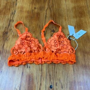 NWT We are HAH Chi Bralette Orange Lace Women’s Size XS Sexy‎ Soft Comfy Rare